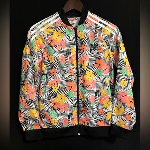Adidas Youth Floral Print Zip Jacket (Size Large)